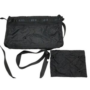 Vtg 90s LeSportsac Crossbody Nylon Bag Minimalist Floral Embroidered